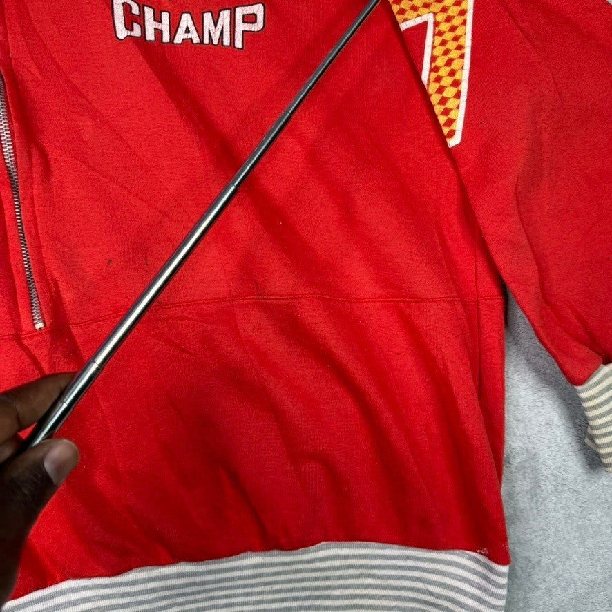 Camp Champ Red Quarter Zip Sweatshirt Stars Number 7 Pullover