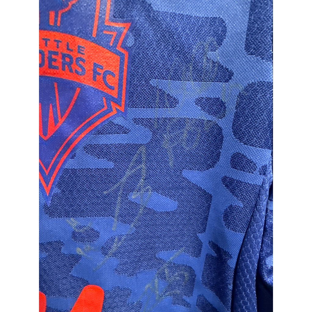 Adidas Seattle Sounders FC Primeblue Soccer Jersey Blue Orange Large L Signed