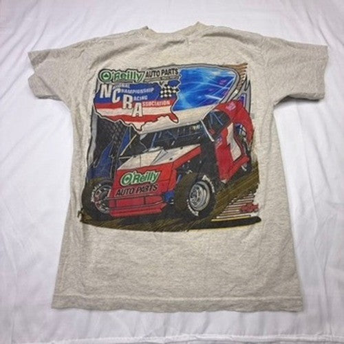 Youth Large Gray OReilly Auto Parts NCRA Racing Car T Shirt
