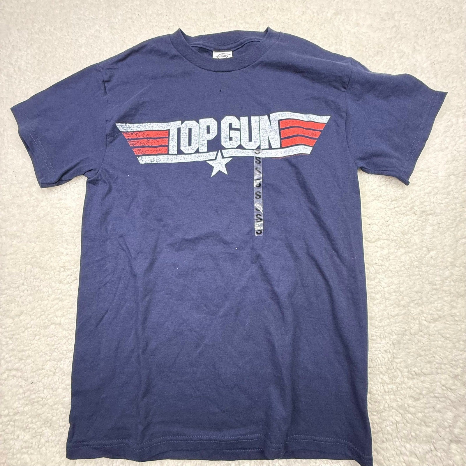Top Gun T Shirt Navy Blue Graphic Tee Maverick F-14 Fighter Jet Movie