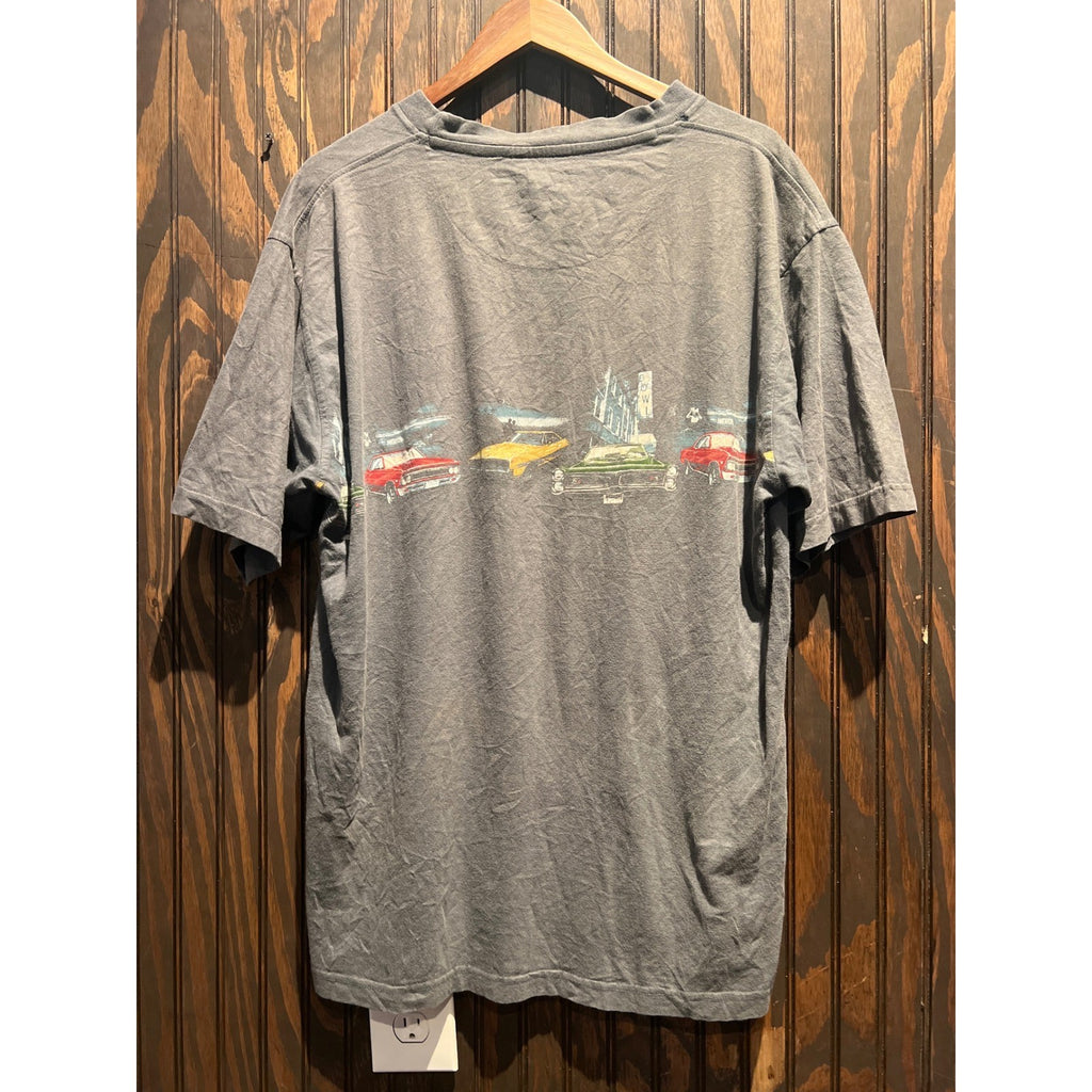 Vintage Classic Car Graphic T-Shirt Charcoal Grey Oversized Streetwear Tee