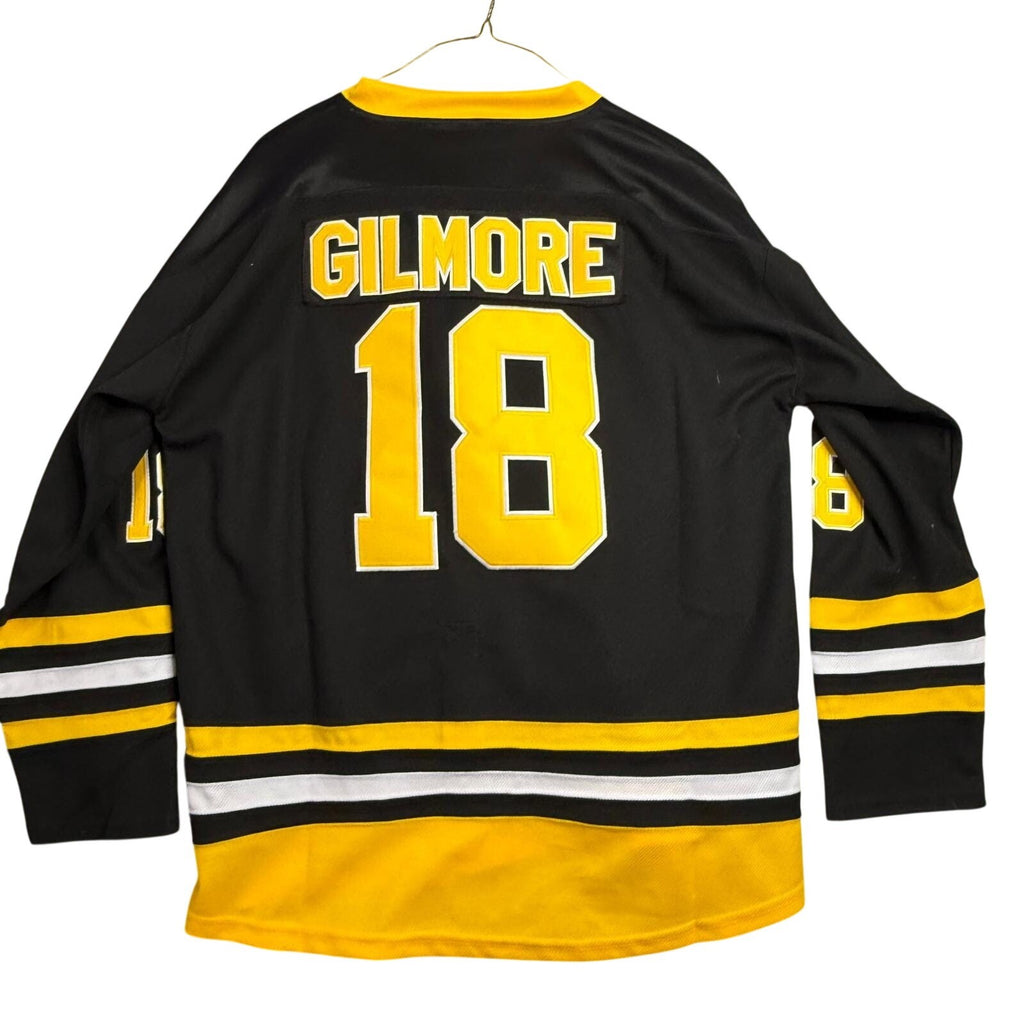 Boston Hockey Jersey Black Yellow Number 18 Happy Gilmore Men's XXL