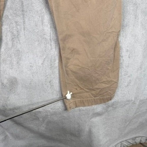 Mens Khaki Work Pants Relaxed Fit Straight Leg Casual Trousers Size 44x30