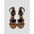 Giuseppe Zanotti Brown Tortoise Patent Leather Buckle Strappy Stiletto Heels