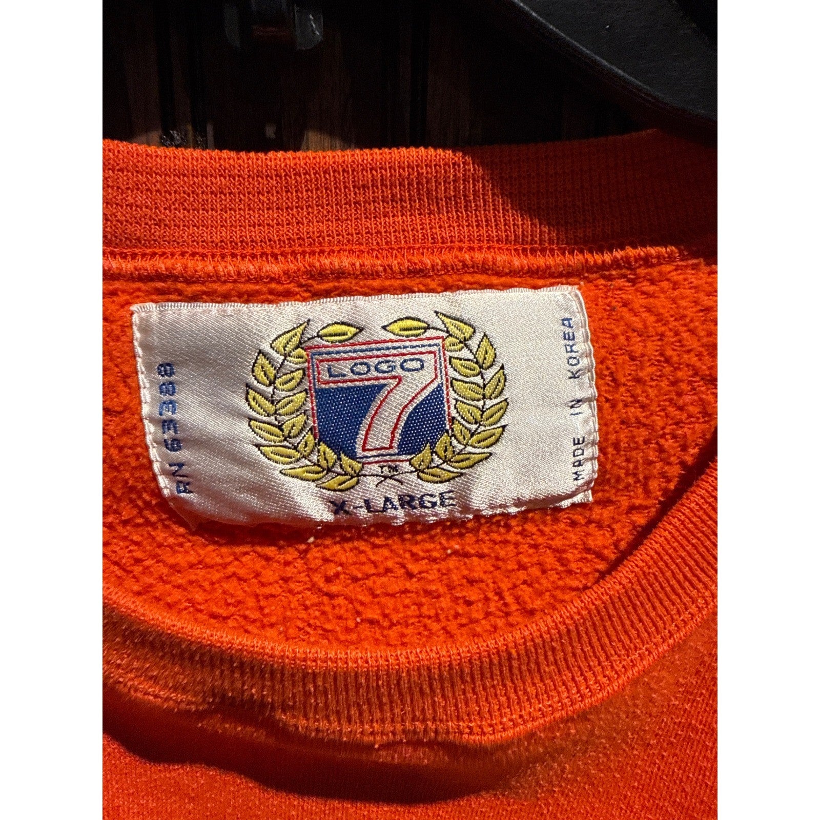 Vintage 1990 Miami Dolphins Logo 7 Sweatshirt Mens XL Orange NFL Colorblock