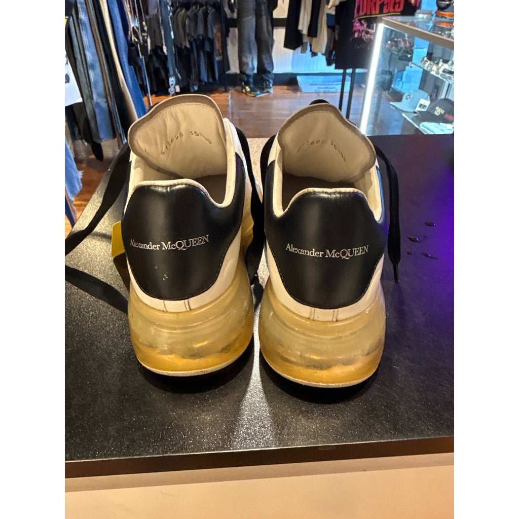 Alexander McQueen Sneakers White Black Transparent Sole 611698 Size 35.5