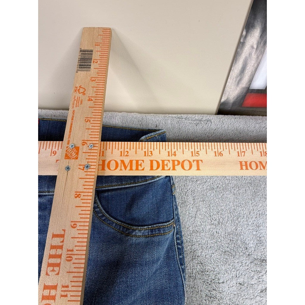 Spanx Flare Jean High Rise Pull On Medium Wash Blue Denim Pants Size Small S