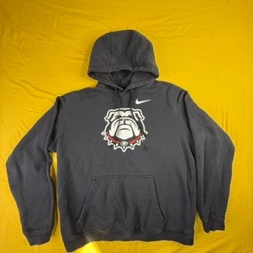 Nike Georgia Bulldogs Hoodie Mens Large Black Faded Pullover UGA Dawgs NCAA