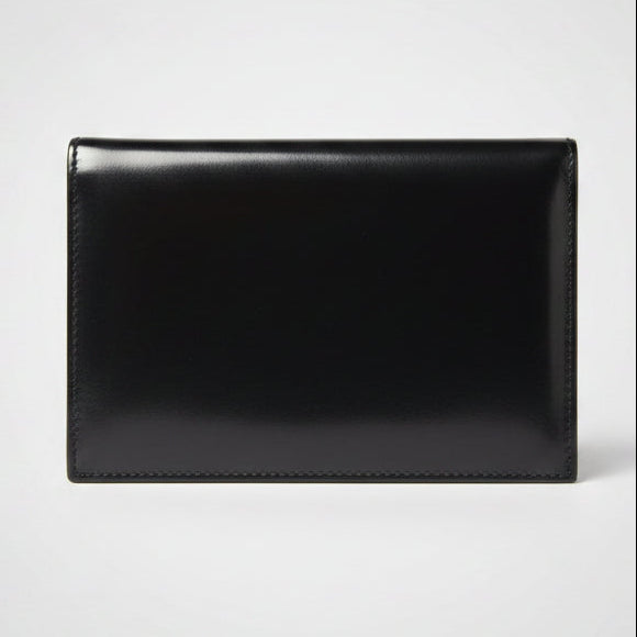 Salvatore Ferragamo Black Patent Leather Gancini Bifold Wallet 227554 Italy