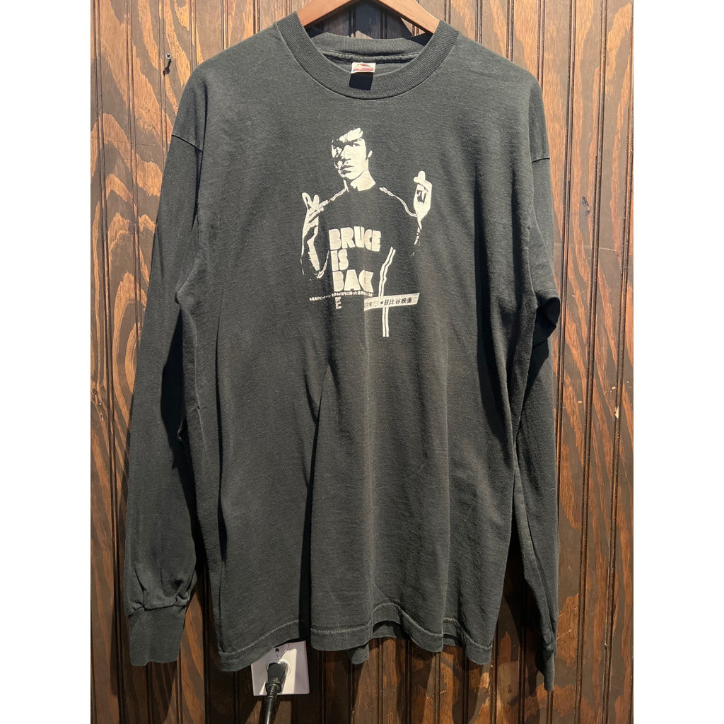 Vintage Fruit of the Loom Bruce Lee Bruce Is Back Long Sleeve Shirt Black XL