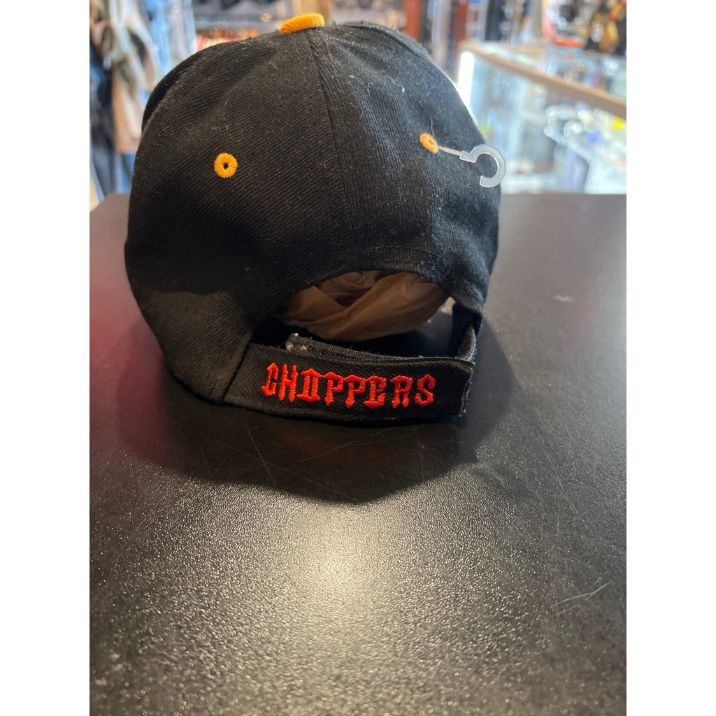 Choppers Motorcycle Hat Black Flame Embroidered Biker Baseball Cap Adjustable
