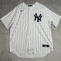 Nike New York Yankees Juan Soto 22 Pinstripe MLB Jersey Mens XL White Navy