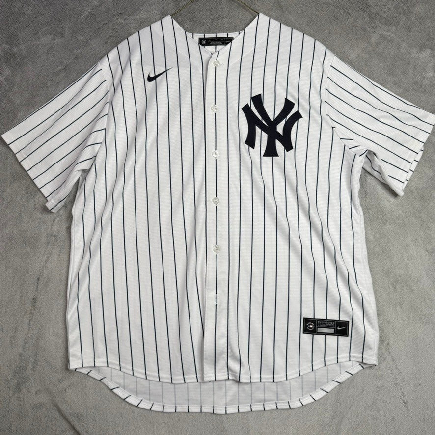 Nike New York Yankees Juan Soto 22 Pinstripe MLB Jersey Mens XL White Navy