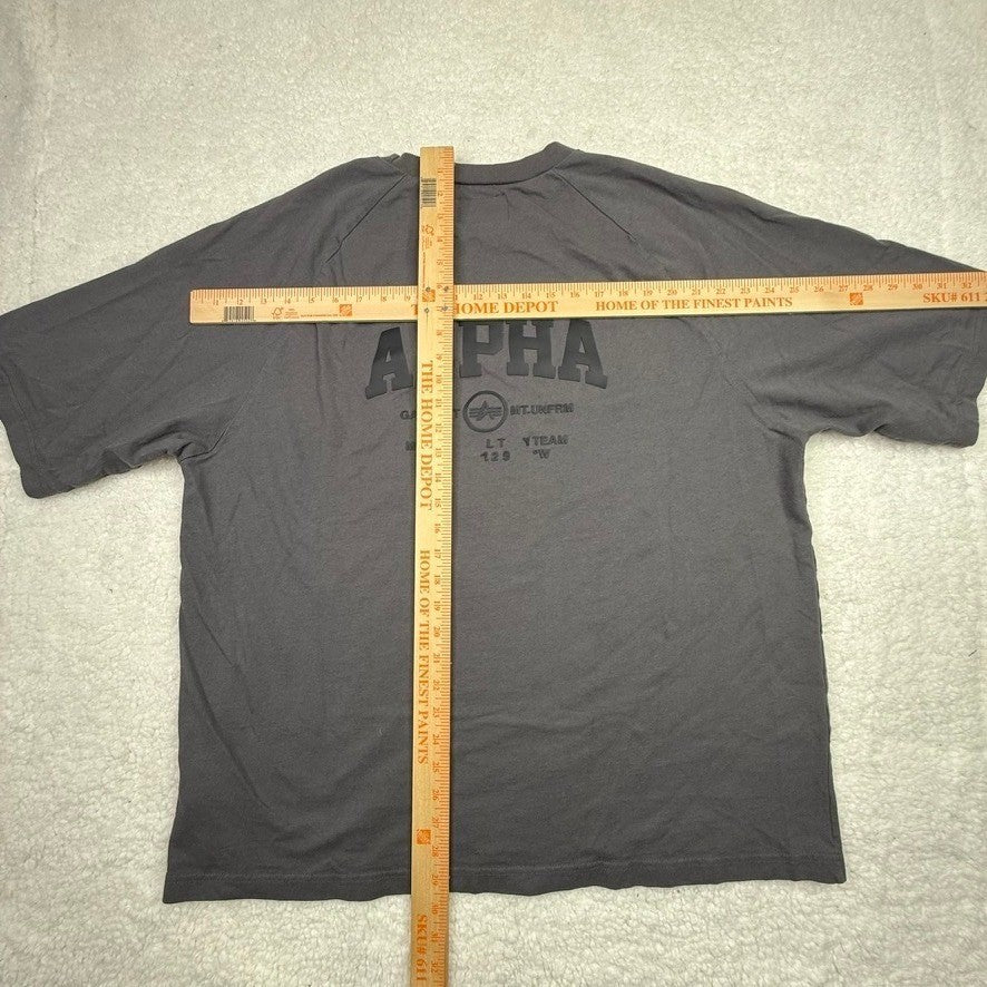 Alpha Industries Gray T Shirt XL TG Official US Defense Dept Contractor