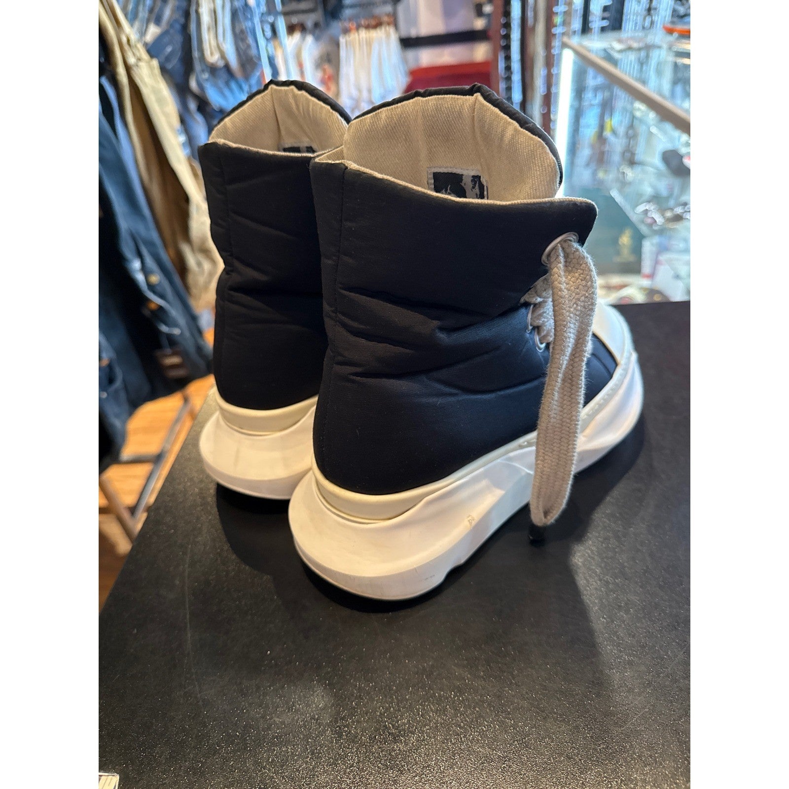 Rick Owens DRKSHDW Abstract Jumbo Lace Sneakers Black Milk DU02B4844 Mens 41