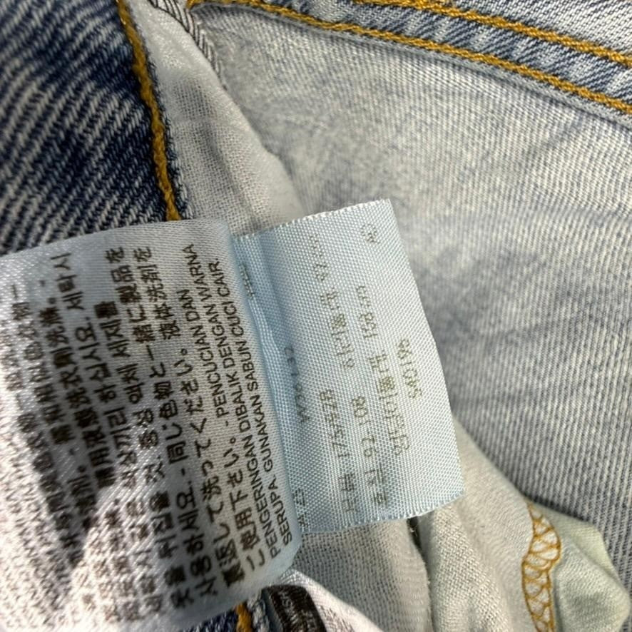 Levis 505 Regular Fit Straight Leg Light Wash Blue Denim Jeans Mens 36x32