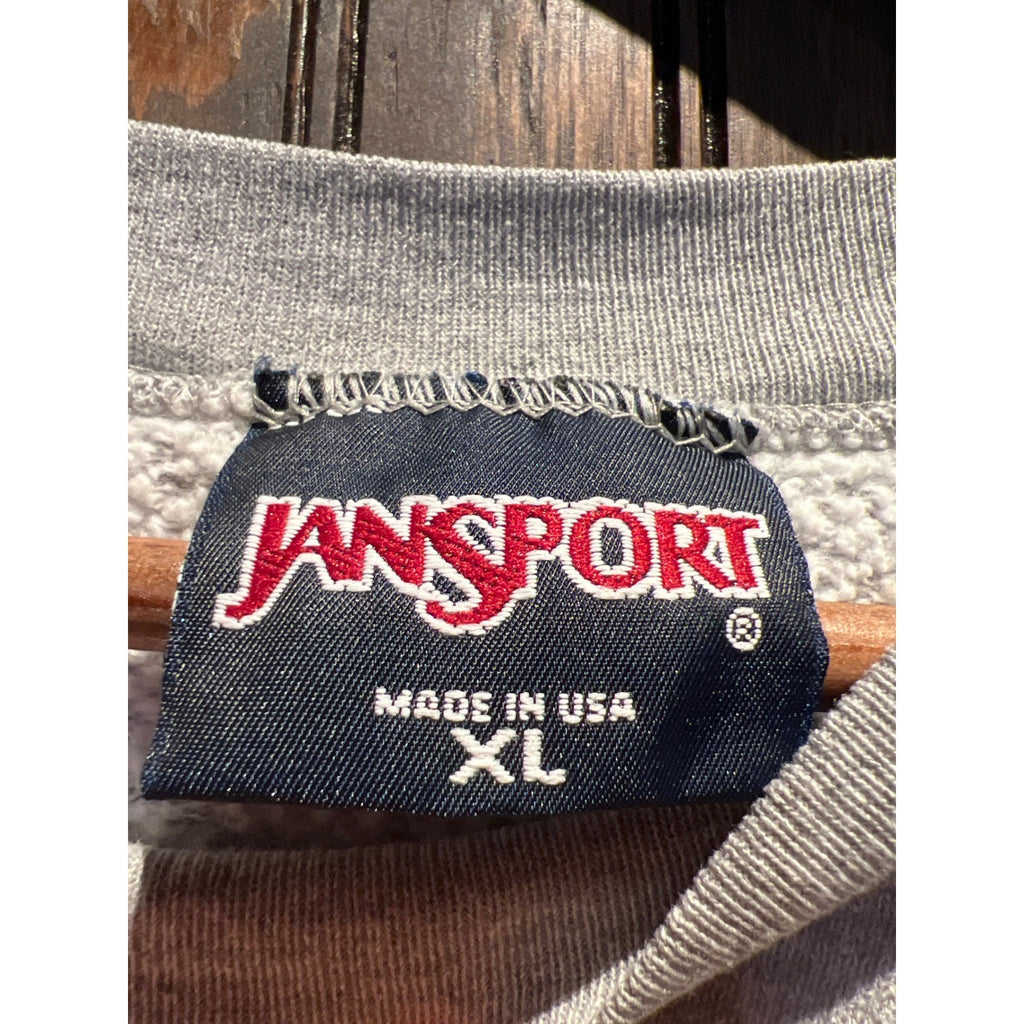 Vintage JanSport Akron Law Sweatshirt Heather Gray University Pullover XL 26x28