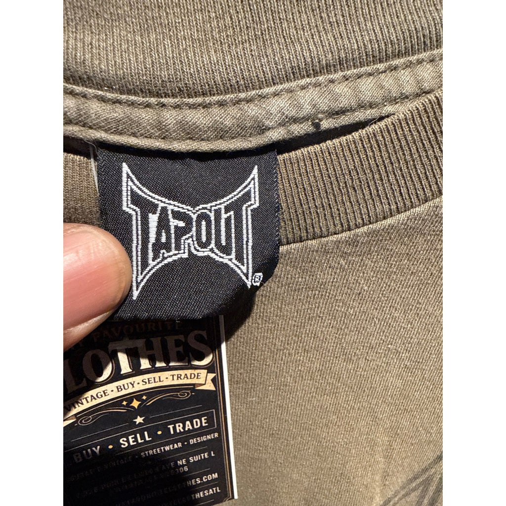 Tapout Graphic T-Shirt Mens XL Olive Green MMA Combat Sports Logo Tee Y2K Style