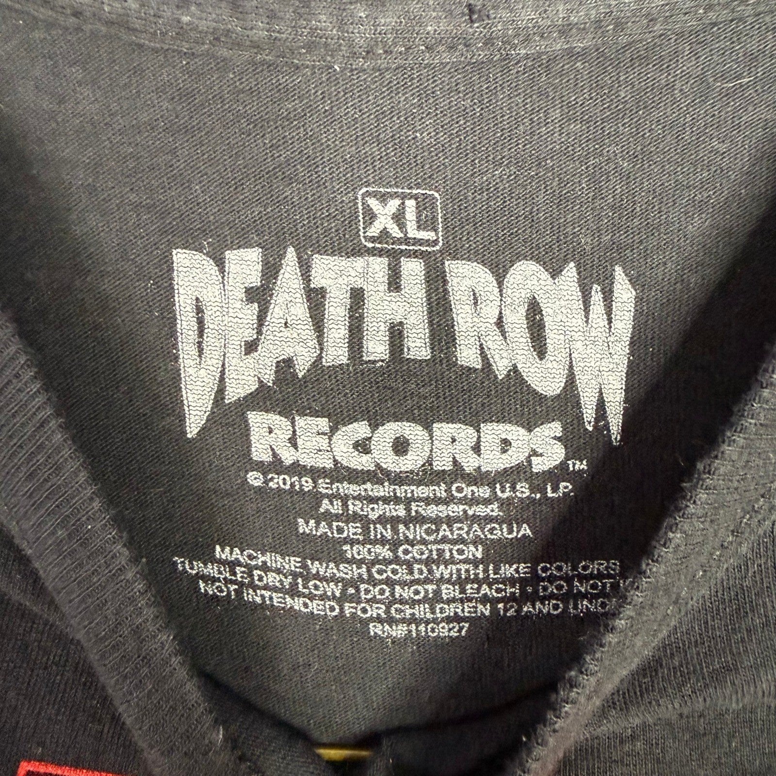 Death Row Records Black Long Sleeve Shirt Graphic Print XL 2019