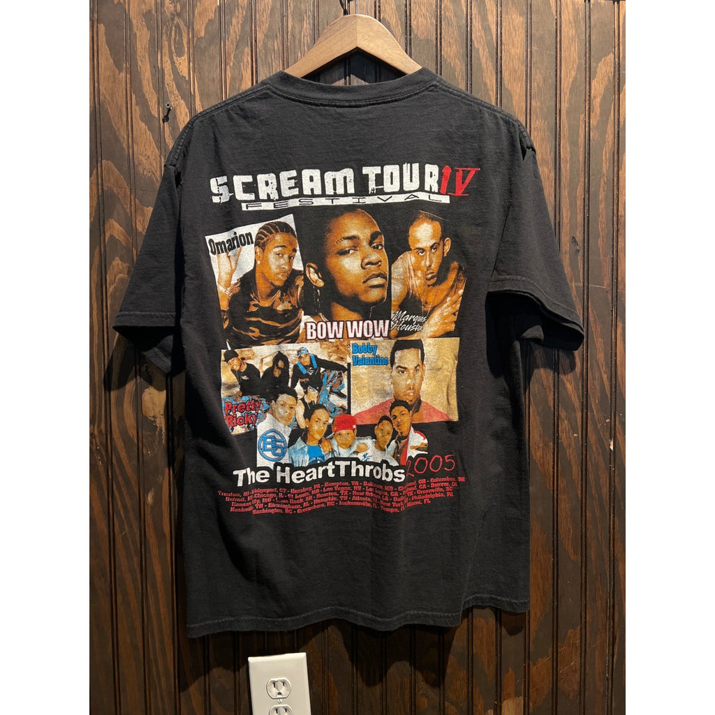 Vintage 2005 Scream Tour IV Bow Wow The Heart Throbs Graphic T-Shirt Black XL