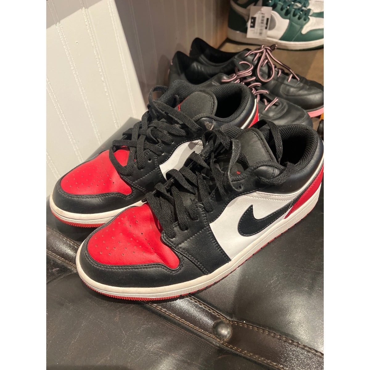 Jordan 1 Low Black Toe White Black Gym Red 553558-116 Retro Basketball Shoes