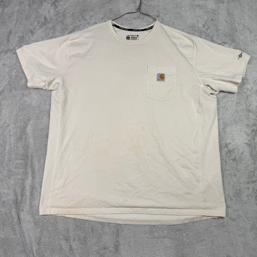 Carhartt Force Relaxed Fit T Shirt Mens 2XL Beige Short Sleeve Pocket Tee