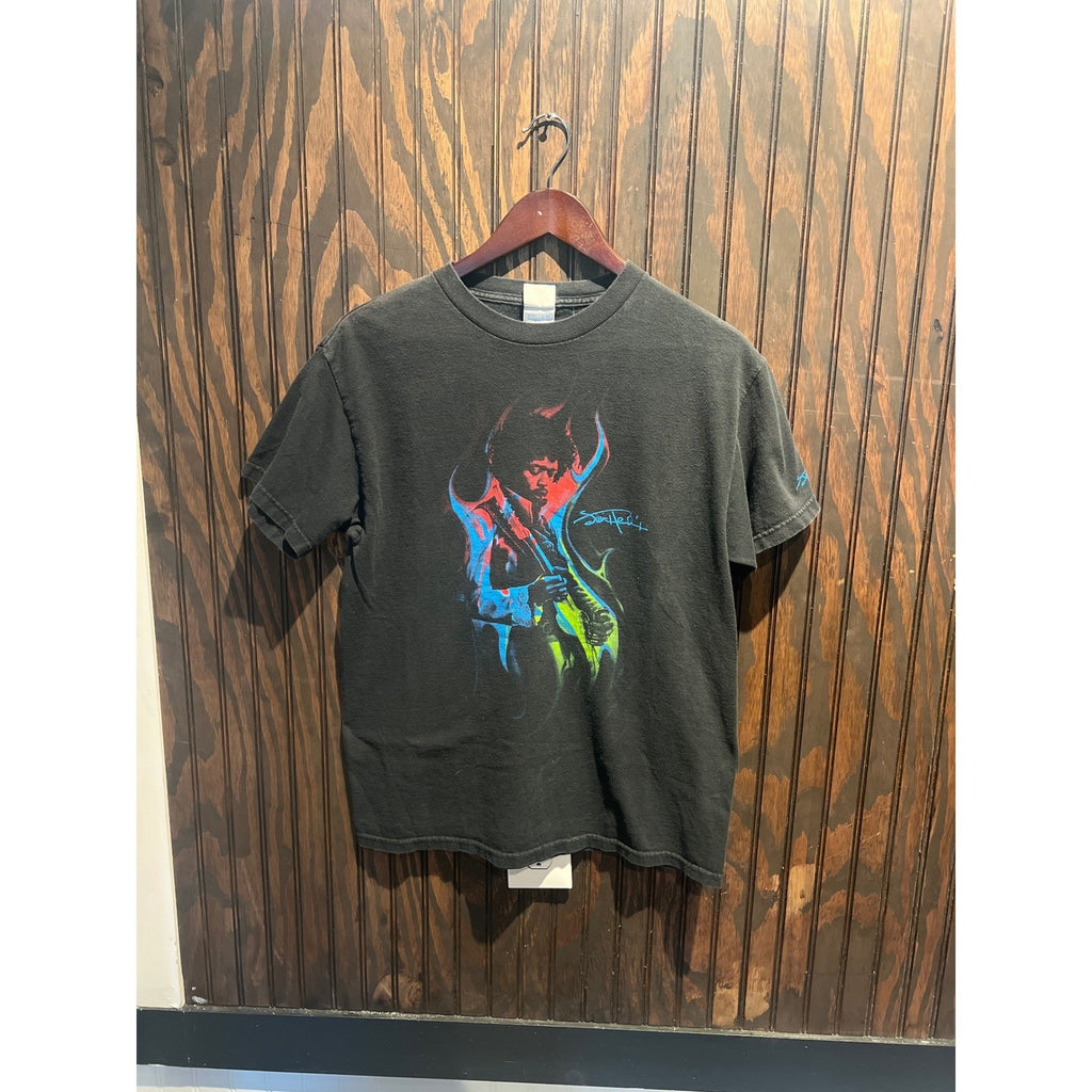 Jimi Hendrix Graphic T-Shirt Mens Medium Black Rock Music Guitarist Gildan Tee