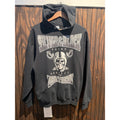 Silver and Black Pride Respect the Nation Raiders Skull Graphic Hoodie Black L