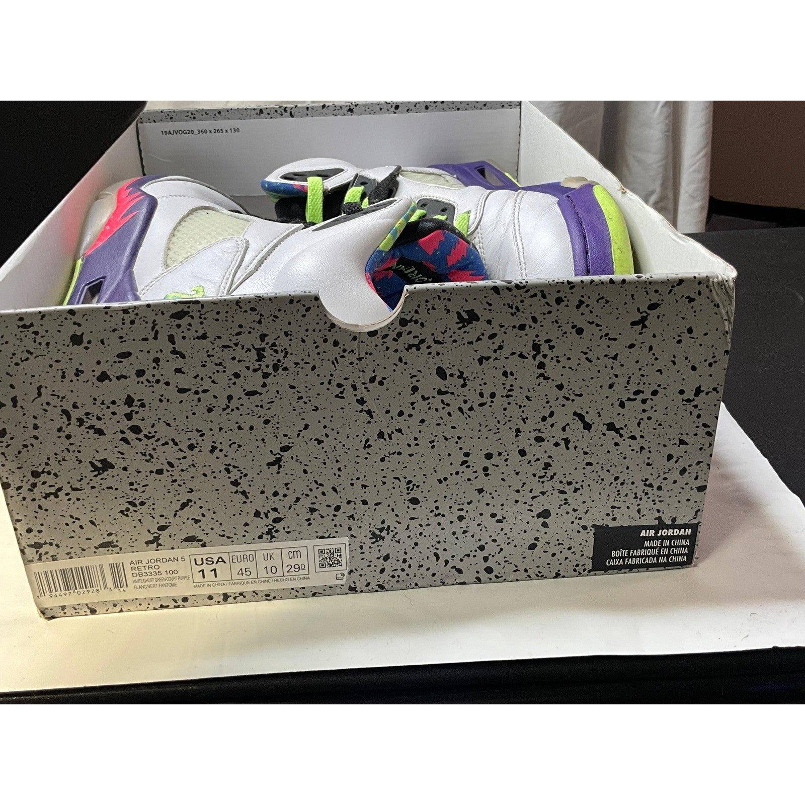 Air Jordan 5 Retro SE Men's Size 11 White Purple Volt "What The" DB3335 100