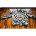 Harley Davidson Mens Bomber Jacket Gray Embroidered Biker Coat Large Logo