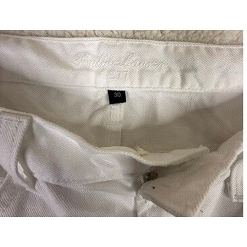 Ralph Lauren White Bootcut Flare Jeans Womens Size 30x27 Embroidered Logo