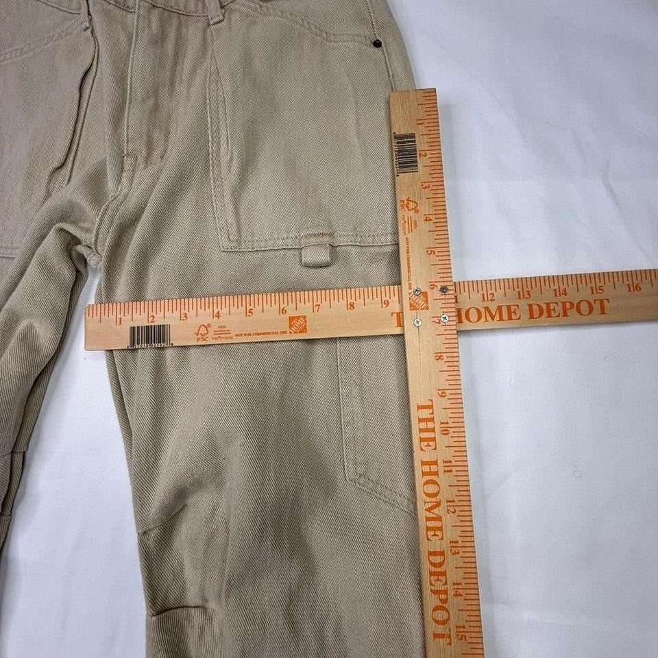 LIONESS Tan Cargo Pants Wide Leg Utility Pockets Womens Size Small