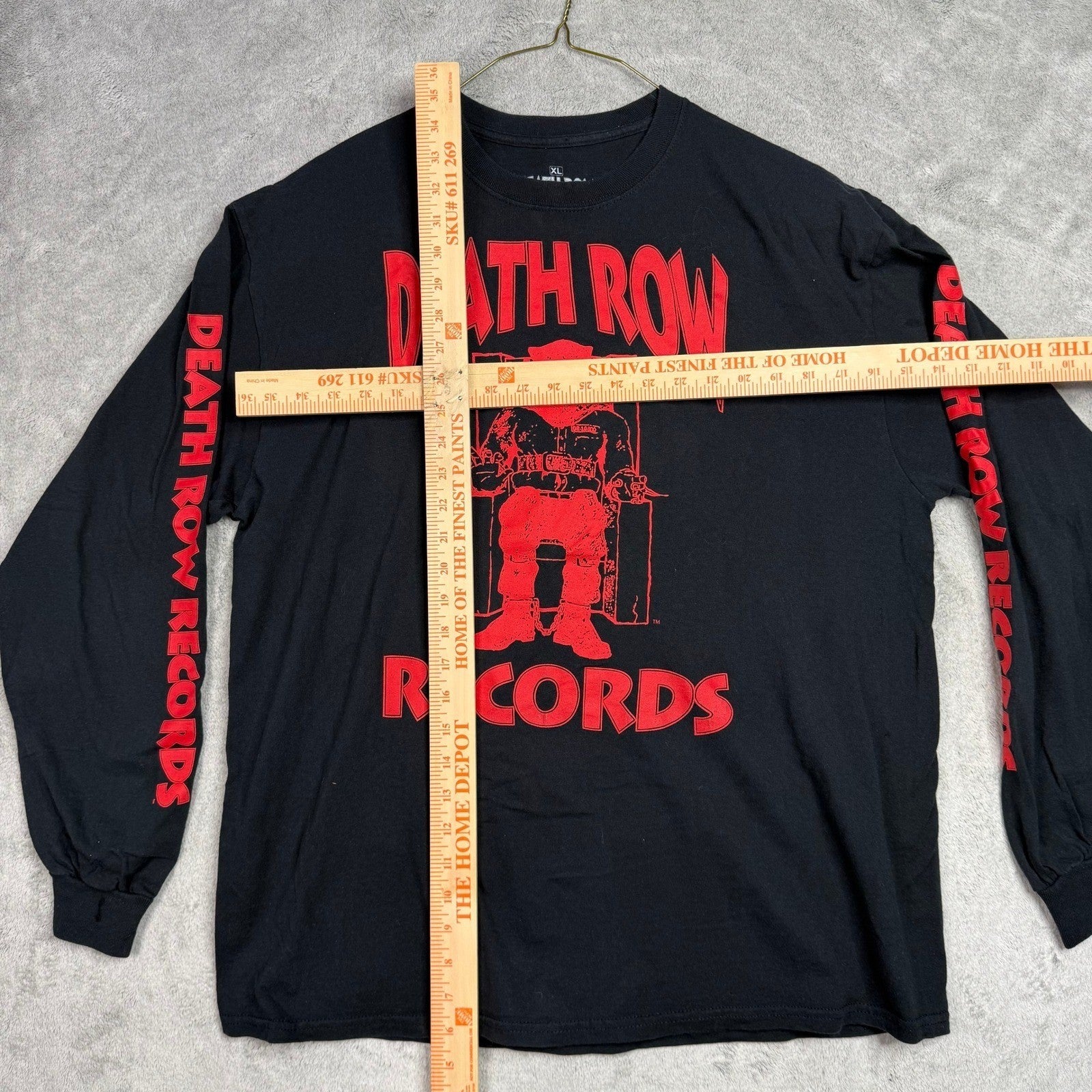 Death Row Records Black Long Sleeve Shirt Graphic Print XL 2019