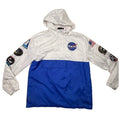NASA Space Mission Patches Anorak Windbreaker Jacket White Blue Size M