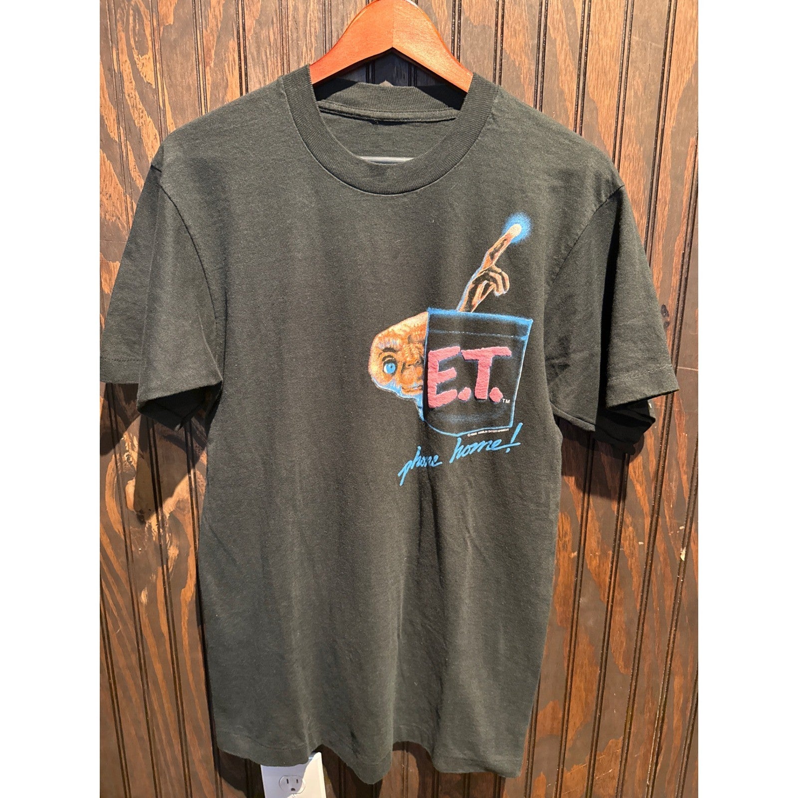 Vintage 1988 ET Phone Home Movie T-Shirt Black Single Stitch Amblin Sci-Fi 80s