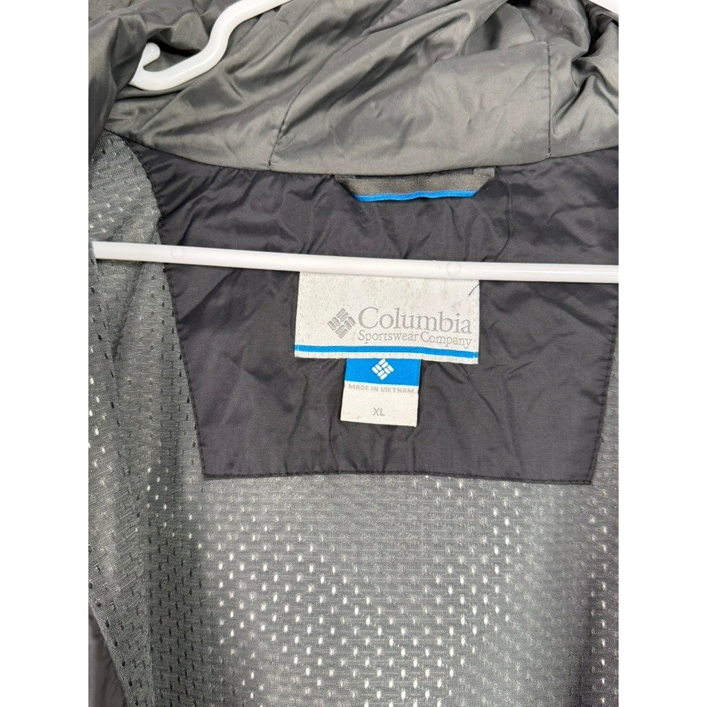 Columbia Omni Tech Waterproof Breathable Jacket Hooded Dark Gray Mens XL
