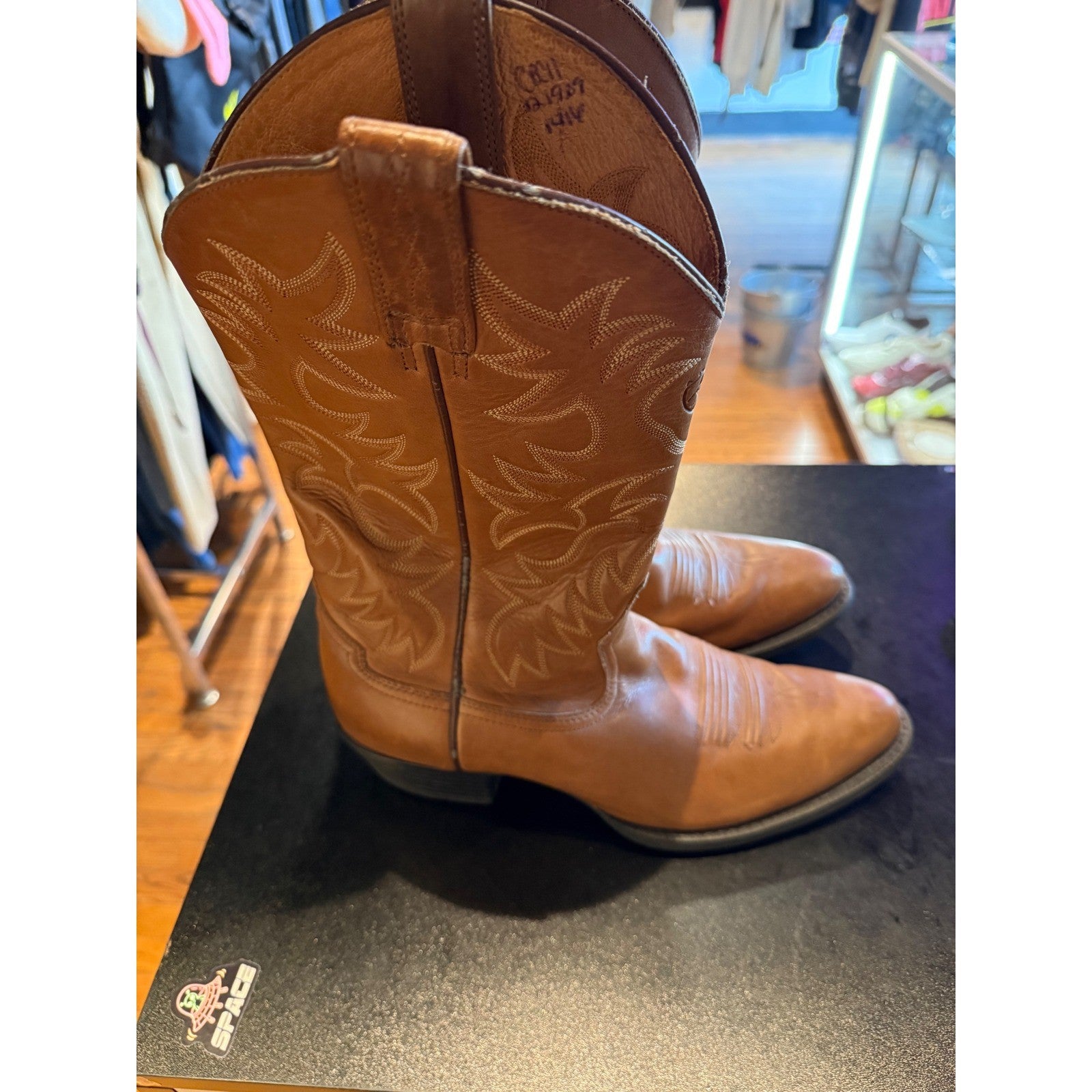 Ariat Mens Heritage Western R-Toe Leather Cowboy Boots Tan Brown 10002204 s 11D