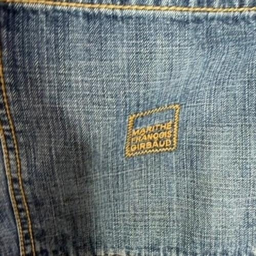 Girbaud Jeans Mens 38x30 Relaxed Fit Carpenter Cargo Denim Pants Yellow Logo