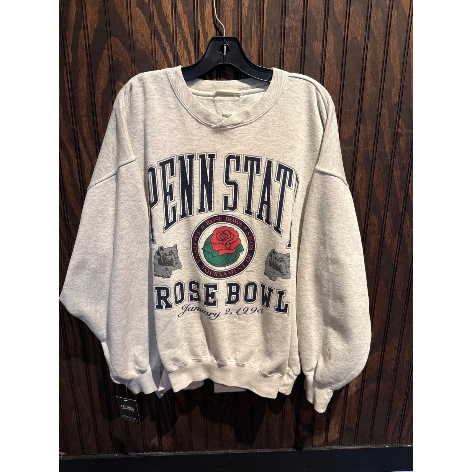 Vintage Penn State Rose Bowl 1995 Sweatshirt Mens XL Grey Daniel Young 90s NCAA
