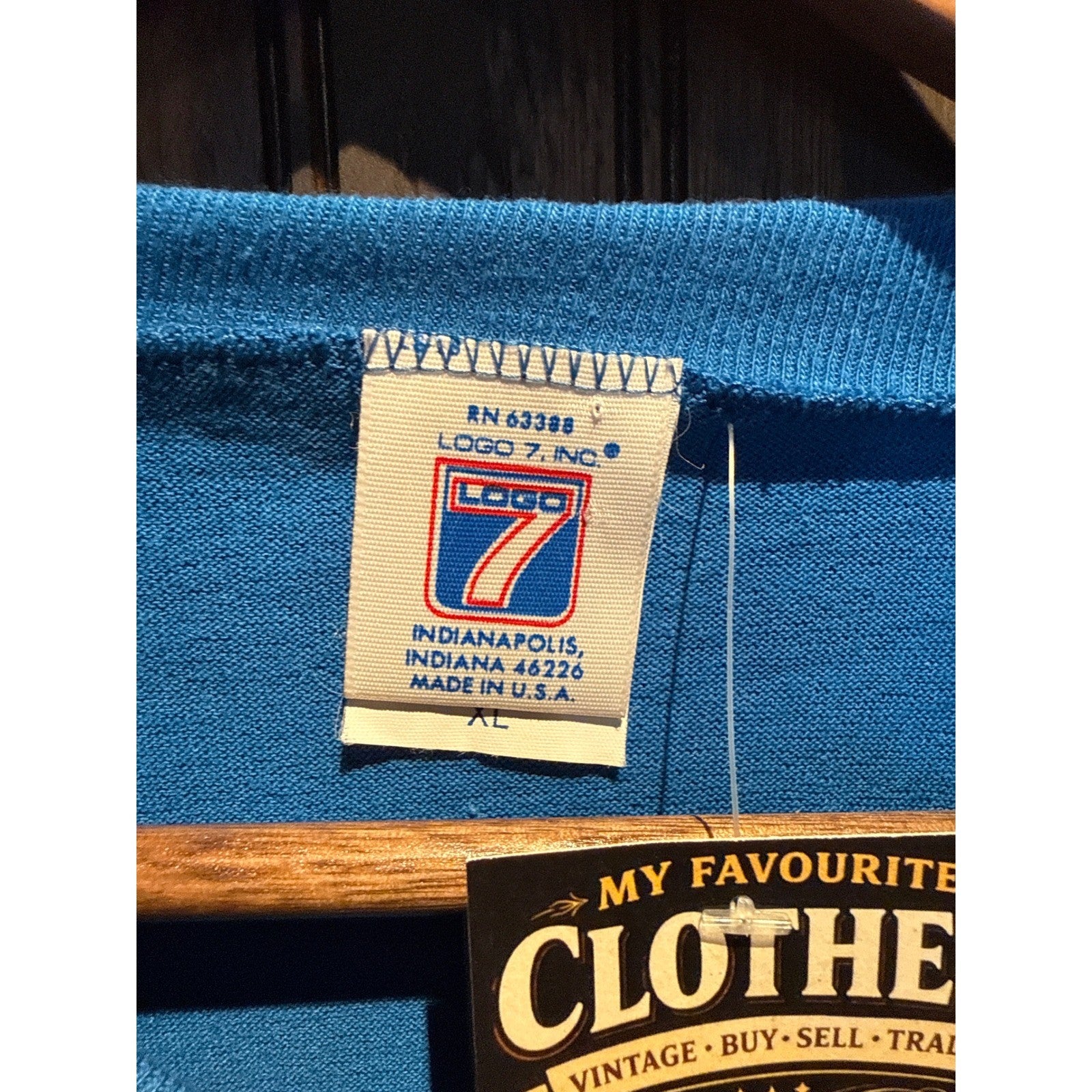 Vintage Chicago Cubs Logo 7 Jersey Shirt Blue V-Neck Mens XL 24x30 MLB Baseball