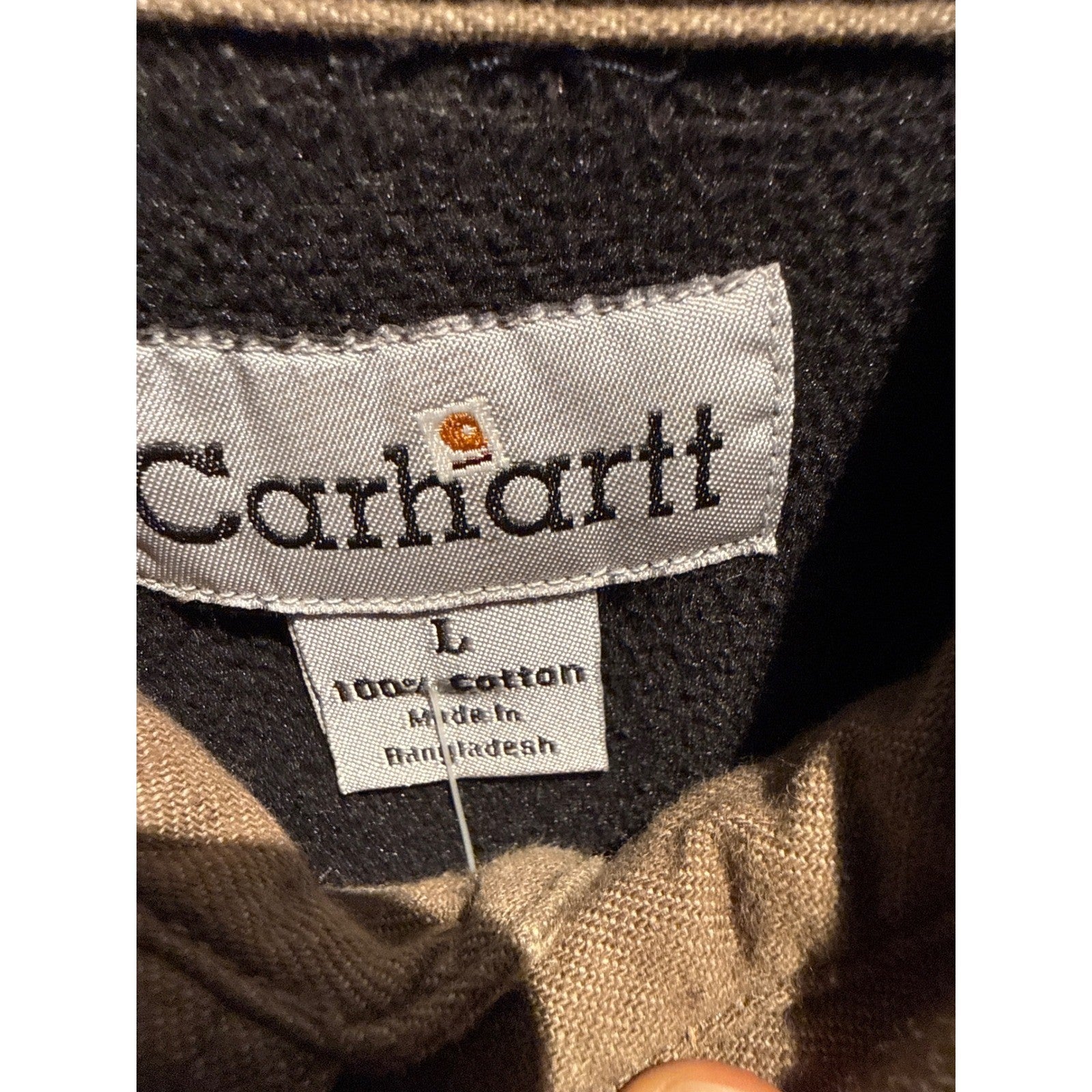 Carhartt Mens Flannel Lined Canvas Work Shirt Brown Plant Bowen Embroidery XL