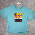 Supreme Men's Turquoise Graphic T Shirt Beach Scene Basketball XL Pre Shrunk