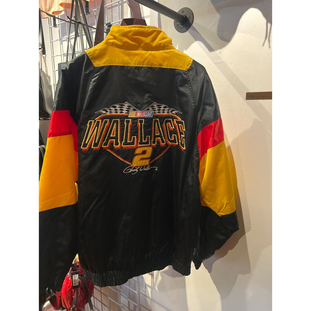 Vintage Nutmeg NASCAR Rusty Wallace Miller Genuine Draft Racing Jacket XL Black