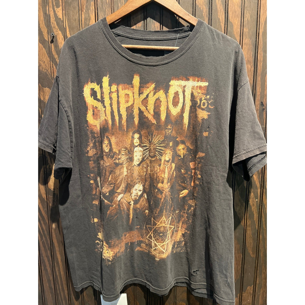 Vintage Slipknot Band Graphic T-Shirt Faded Black Distressed Nu Metal Tee