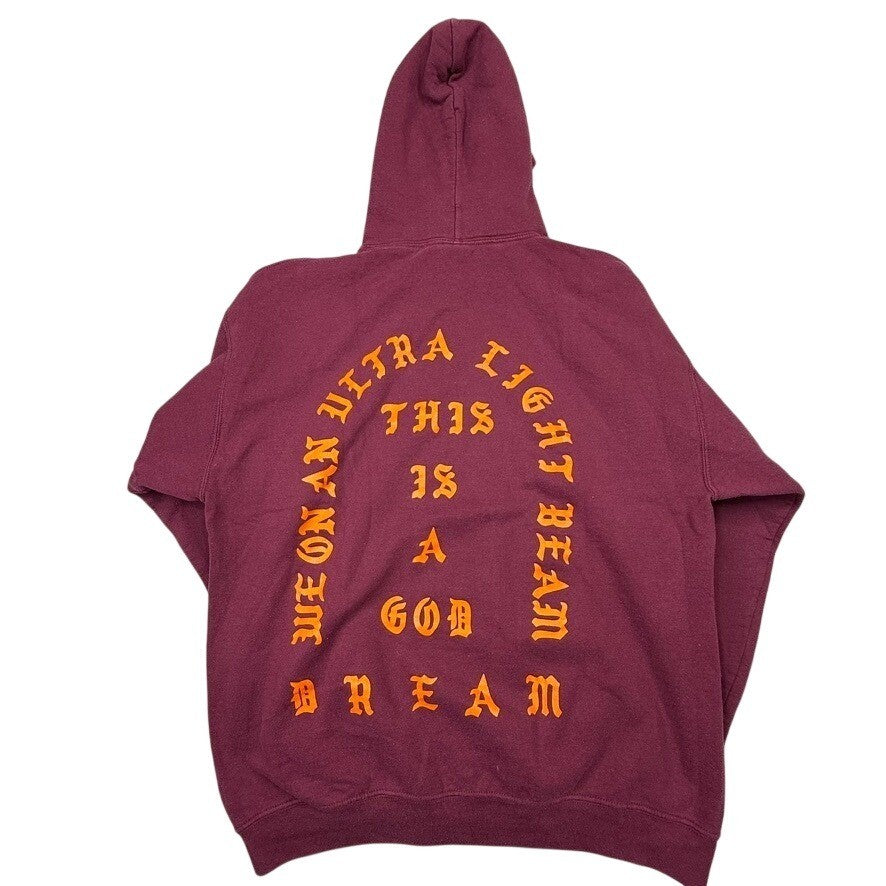 Kanye West I Feel Like Pablo Hoodie Burgundy Orange Graphic Print