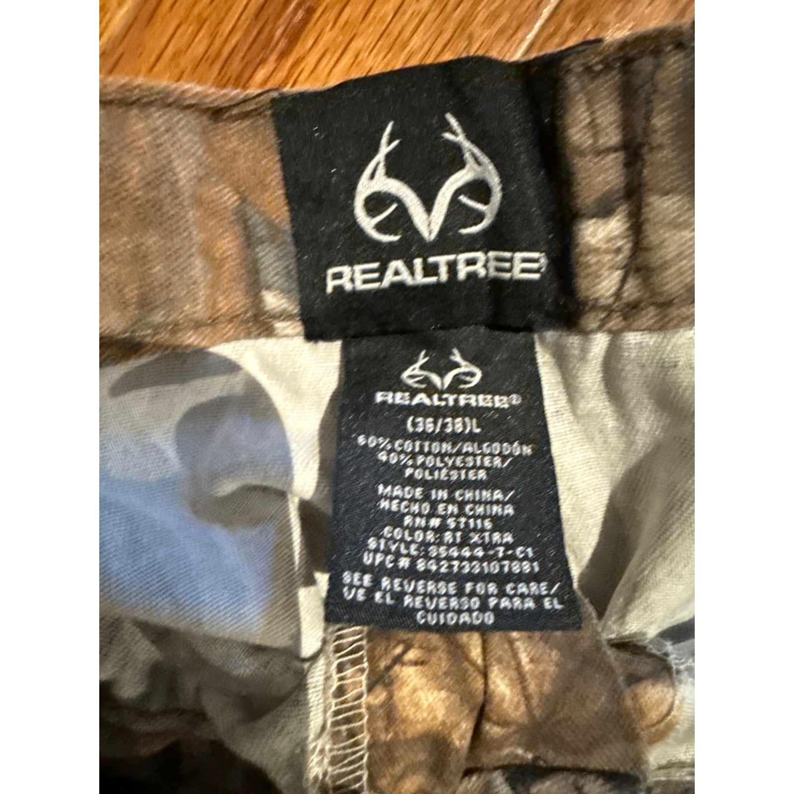 Realtree Hardwoods Camo Cargo Pants Mens 36x30 Brown Hunting Utility Trousers