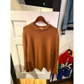 COS Burnt Orange Boucle Knit Crew Neck Sweater Textured Rust Pullover Mens M
