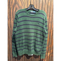 Polo Ralph Lauren Mens Striped Crewneck Sweater Green Navy Blue Cotton Size L