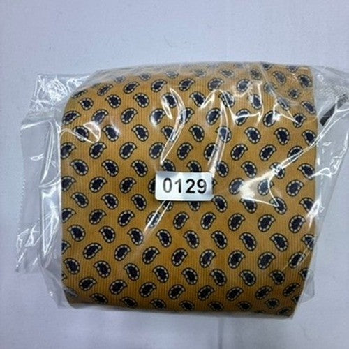 Robert Talbott Silk Tie Gold Black Geometric Pattern Silk Blend Necktie Men's