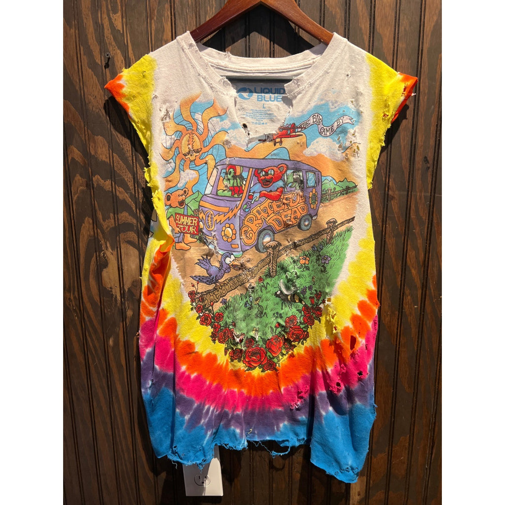 Liquid Blue Grateful Dead Tie Dye Distressed  Large 22x30